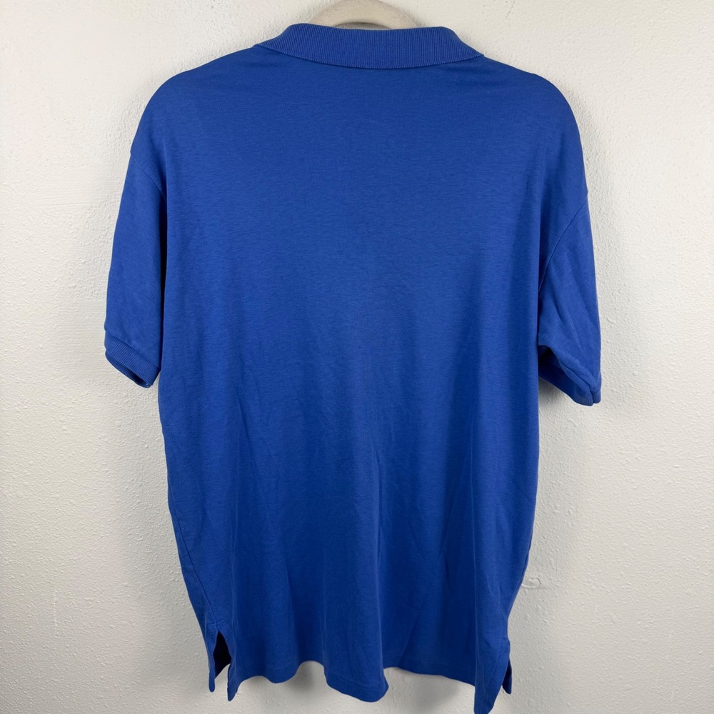 Polo Ralph Lauren Mens Blue Polo Shirt Made in USA Cotton Large Short Sleeve L - Picture 2 of 8